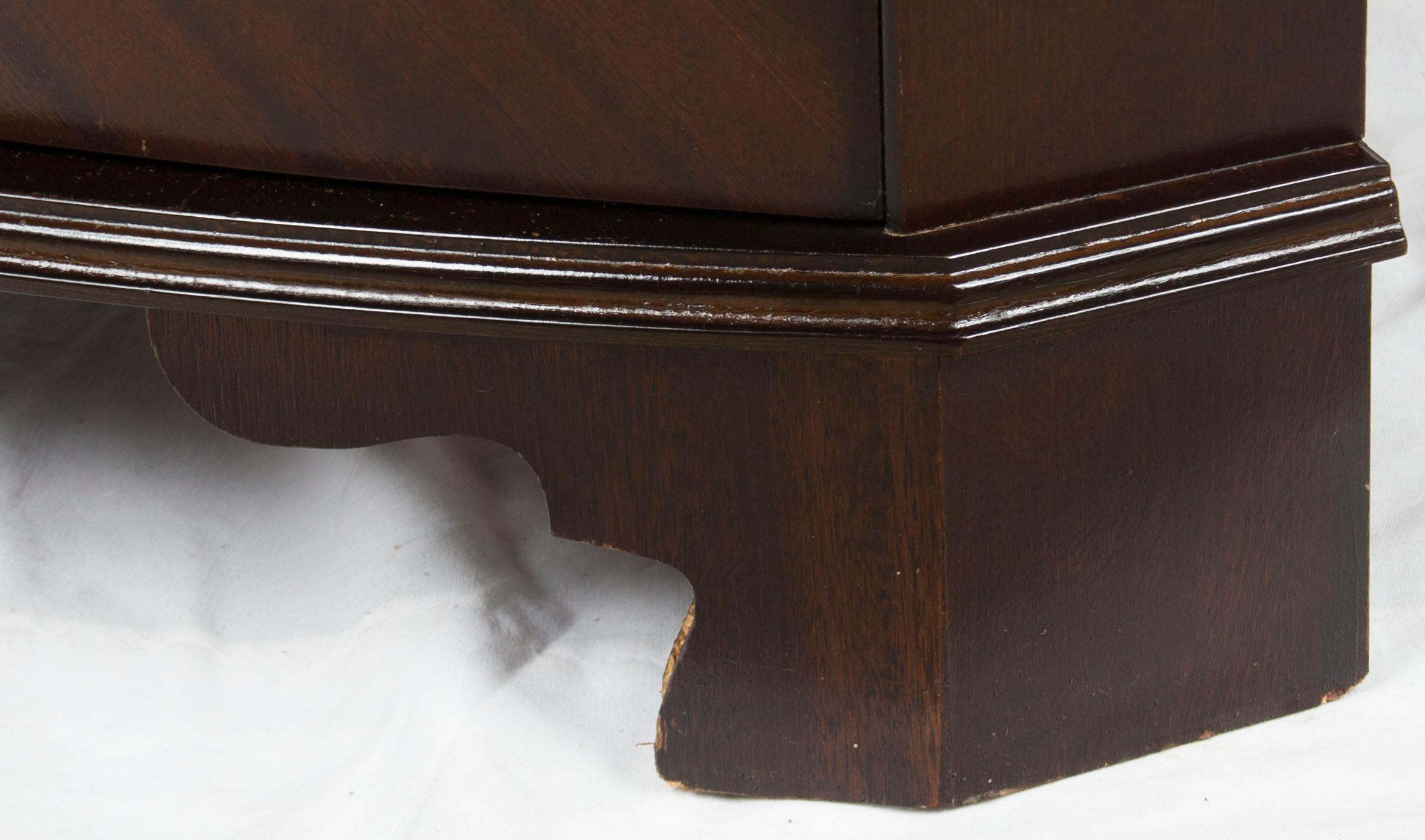 English Bow Front Tall Narrow Corner Cabinet Cupboard 3