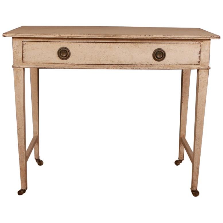 English Bowfront Painted Side Table