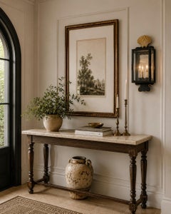 "English Box" Blackened Steel, Gilt & Mirror Wall Sconce by Heritage Metalworks