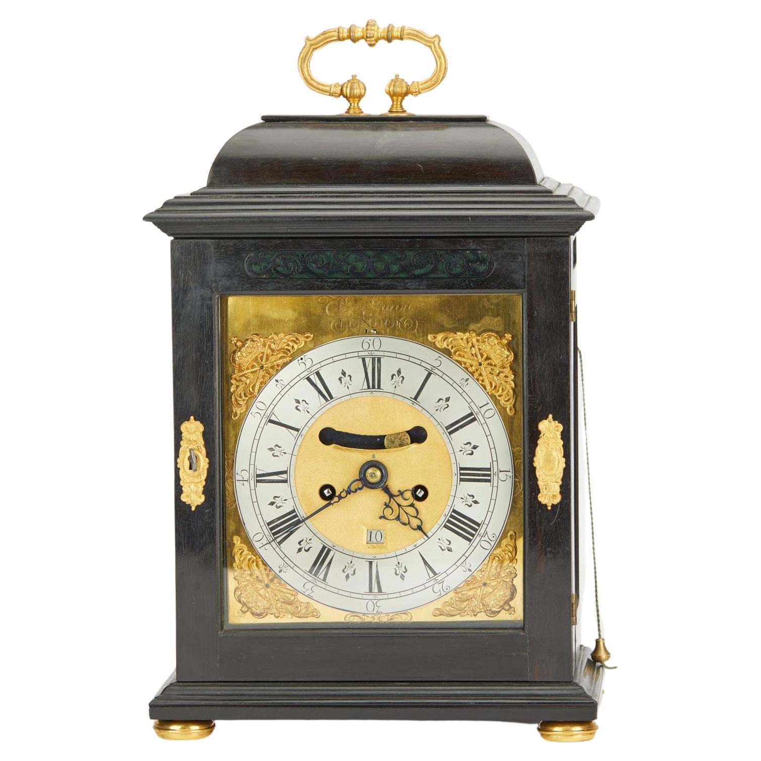English bracket clock by Peter Garon  For Sale
