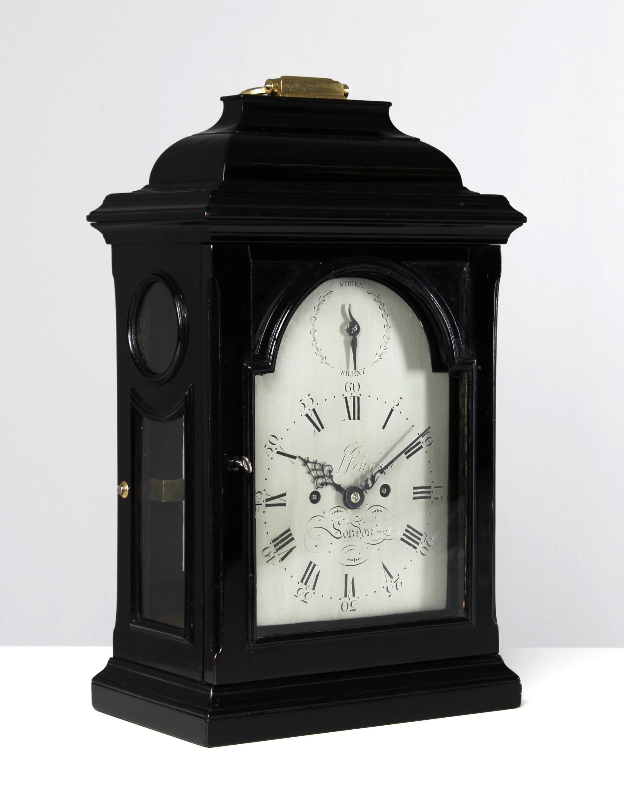 Bracket Clock

London
wood, brass
around 1800

Dimensions: H x W x D: 46 x 27 x 17 cm

Description:
English bracket clock in an ebonised 