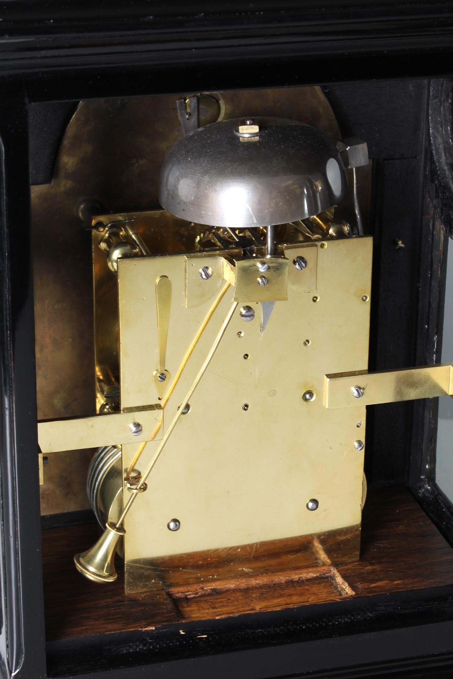 English Bracket Clock with Silver Plated Dial, London, circa 1800 For Sale 3
