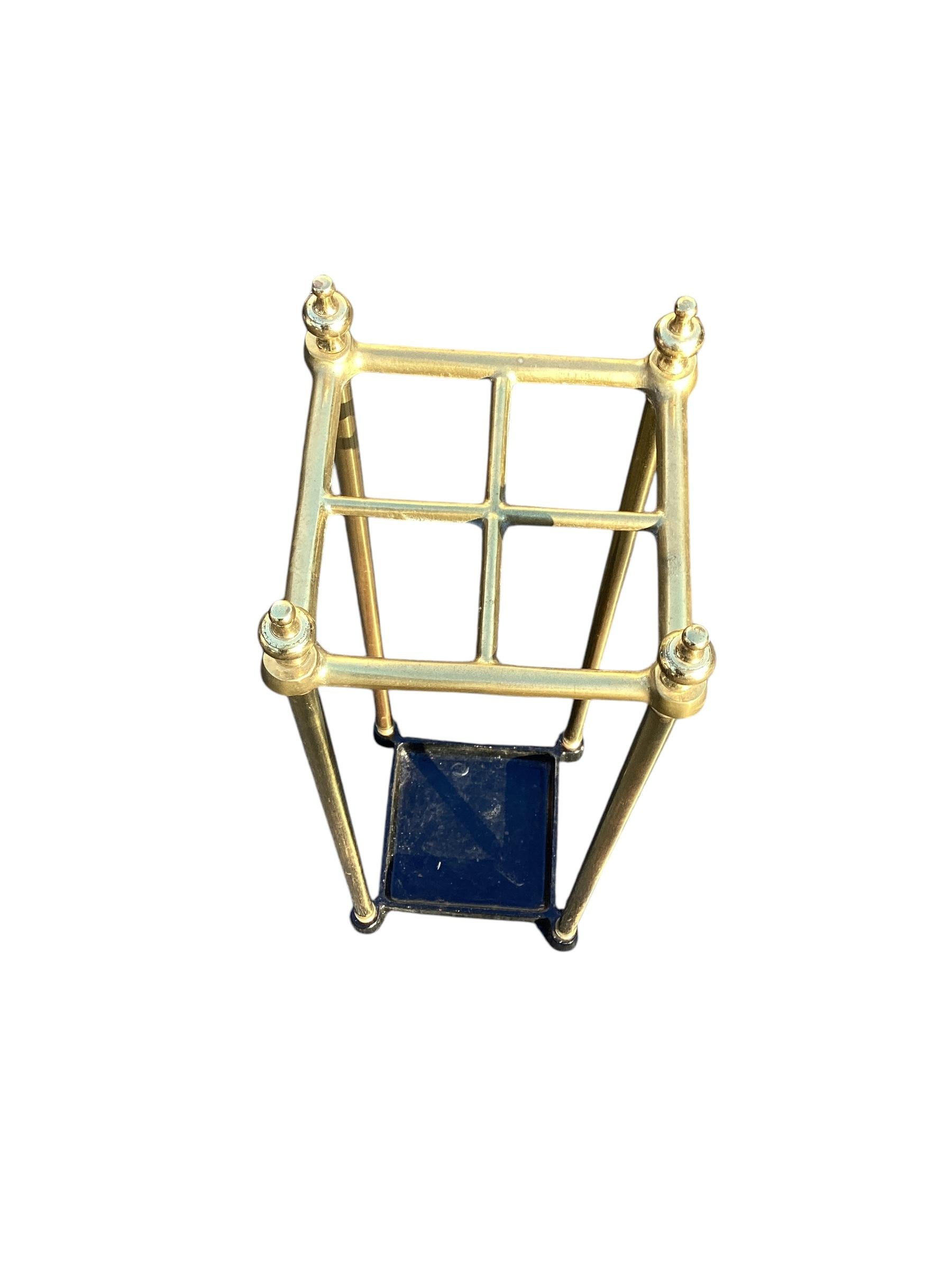 20th Century English Brass and Cast Iron Umbrella Stand For Sale