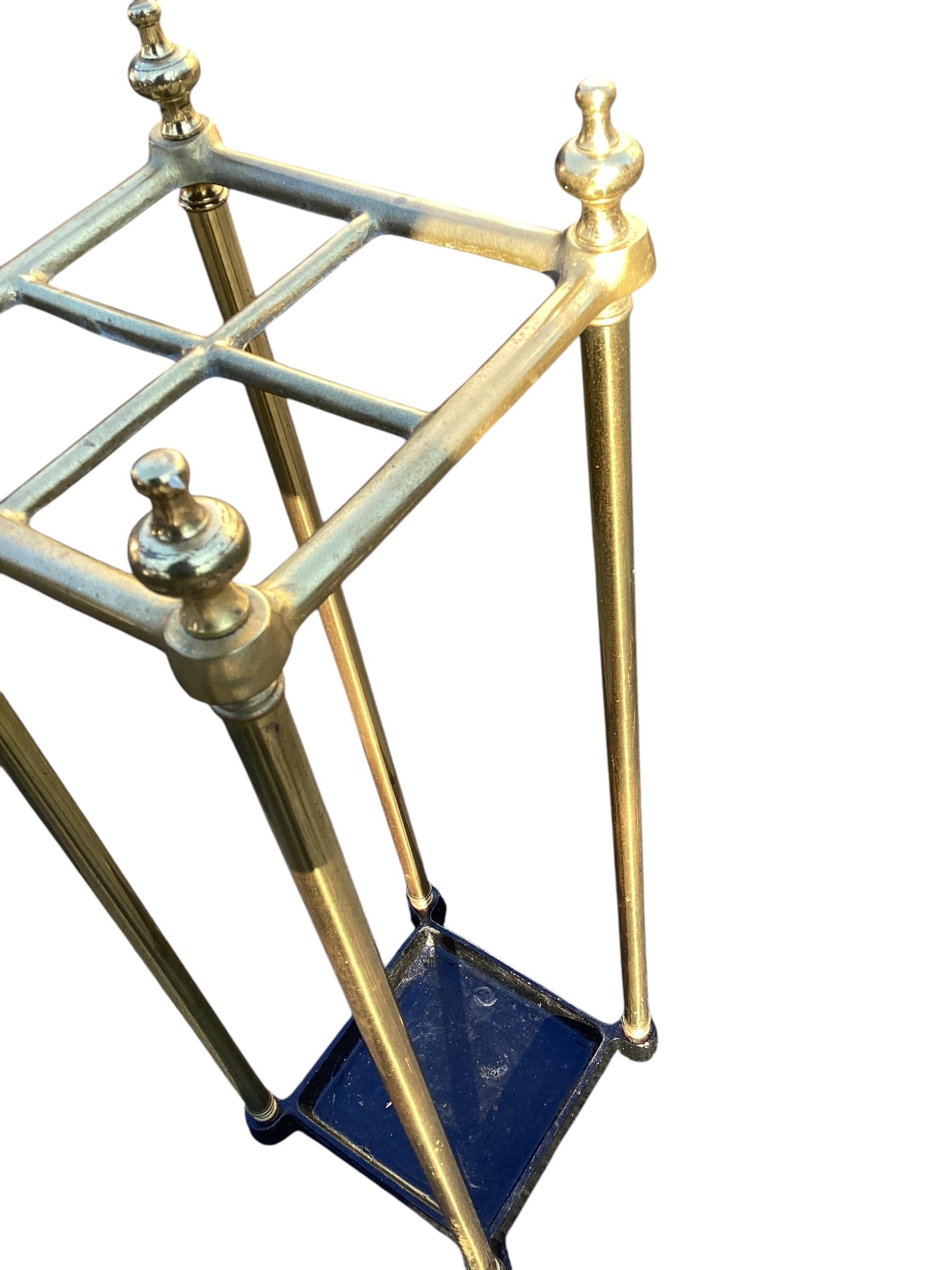 English Brass and Cast Iron Umbrella Stand For Sale 2