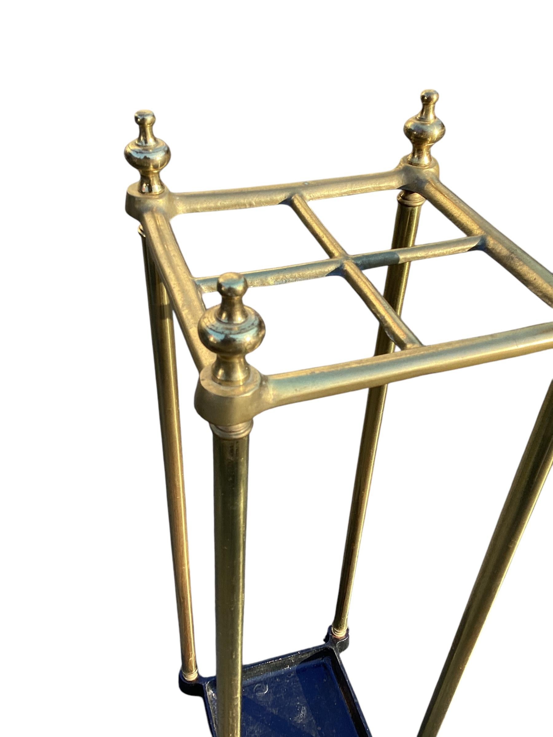 English Brass and Cast Iron Umbrella Stand For Sale 3