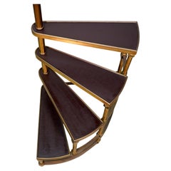 English Brass and Leather Library Steps