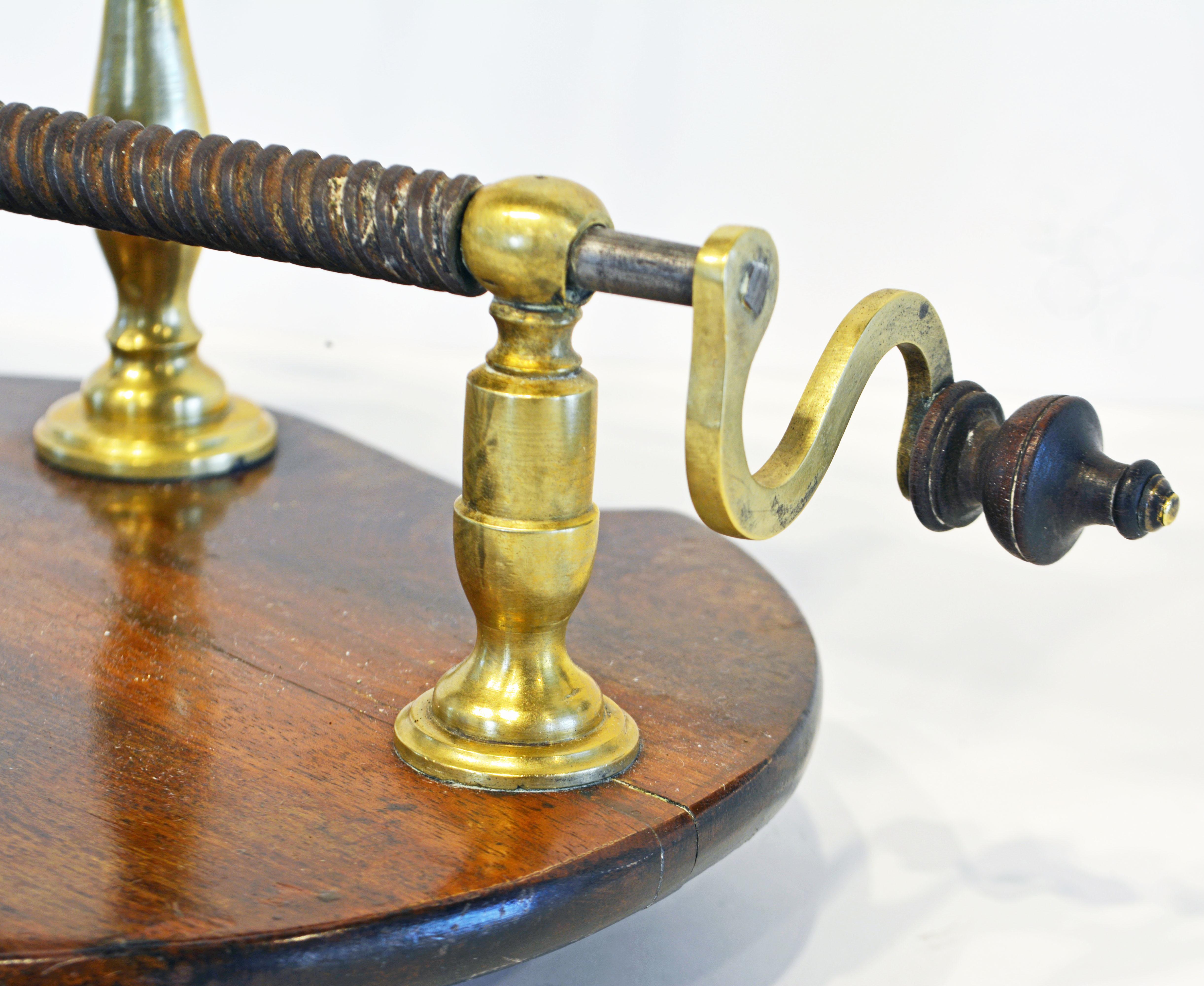 English Brass and Mahogany Vintage Port and Wine Decanting Cradle 5