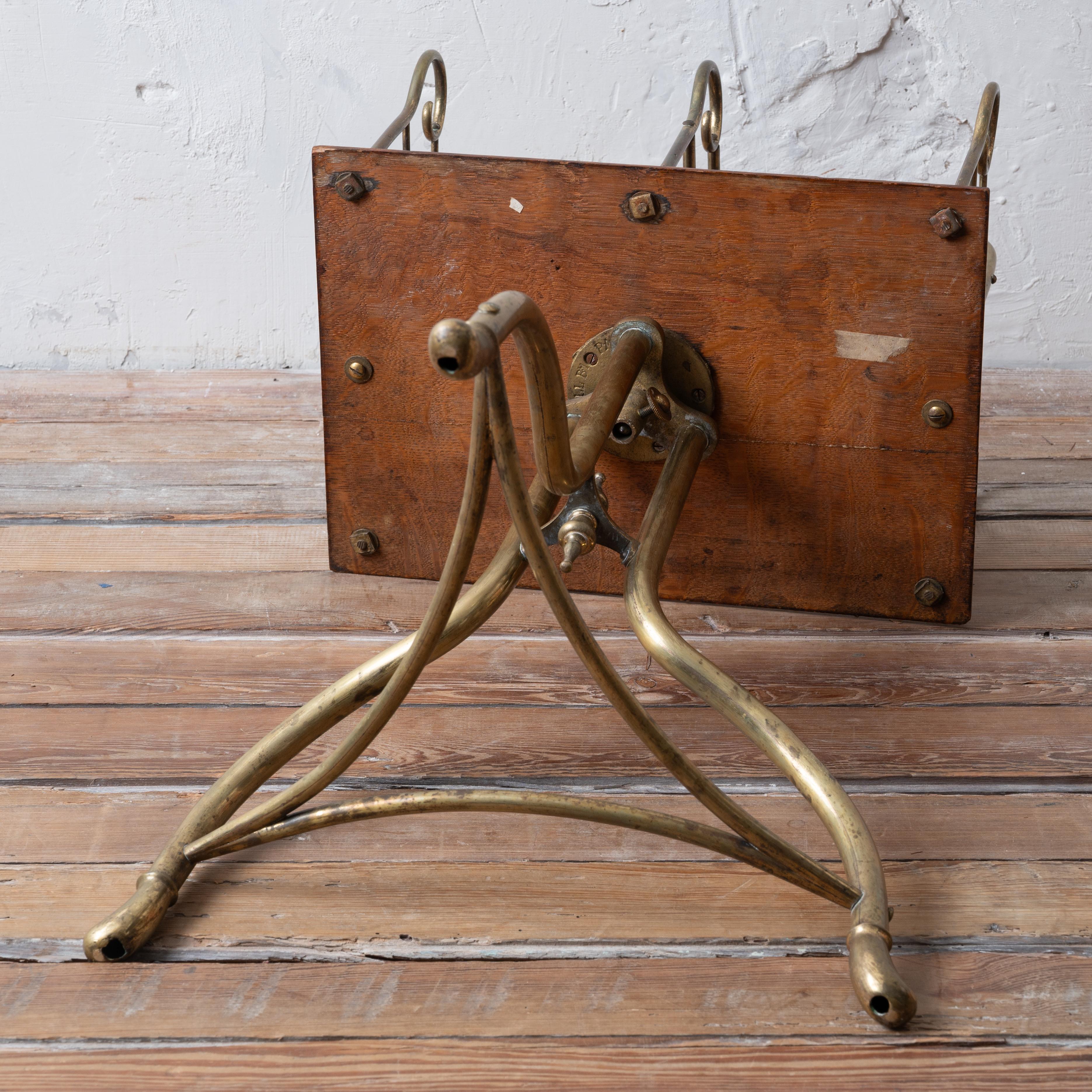 Leggio inglese in ottone e Oak, XIX secolo in vendita 7