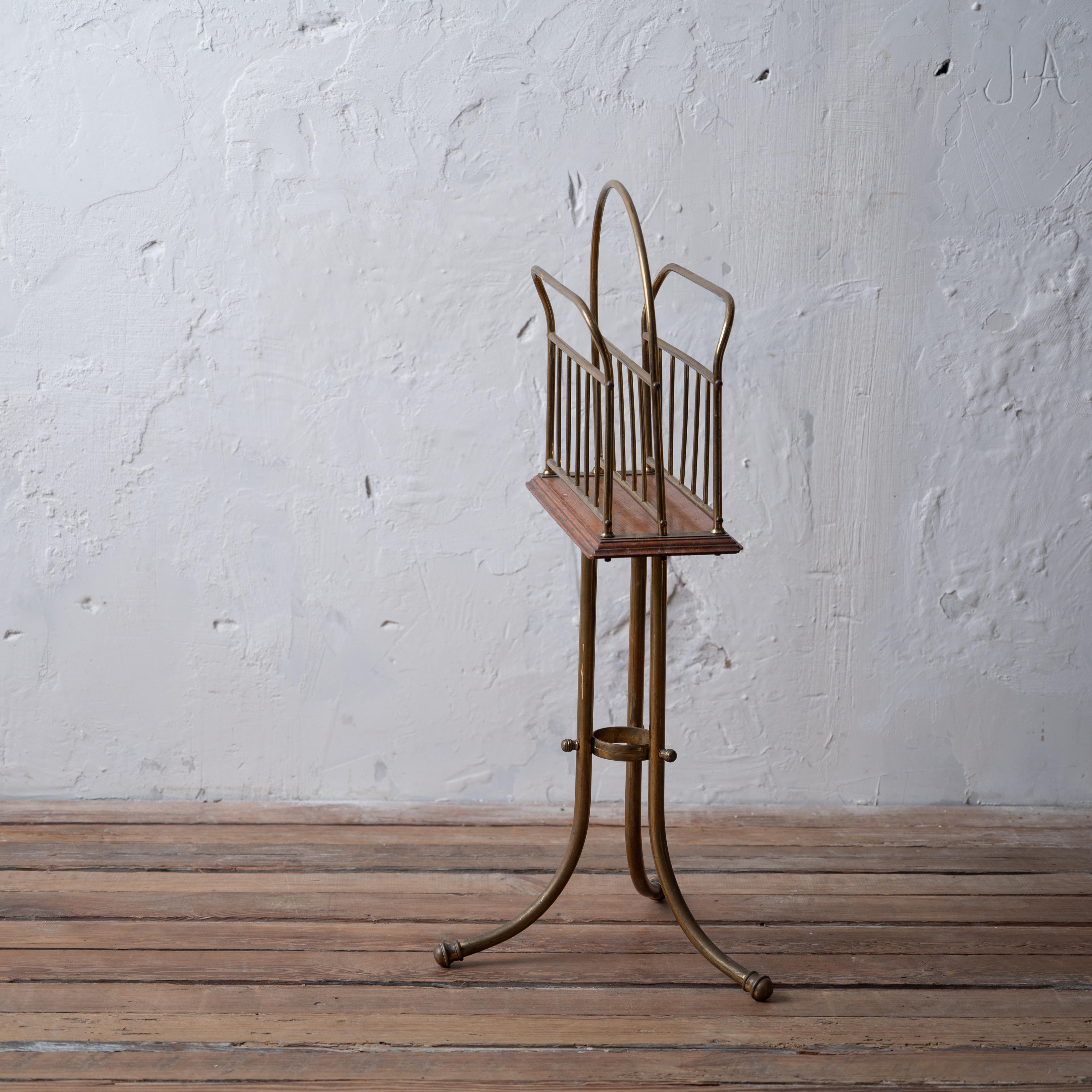 Inglese Leggio inglese in ottone e Oak, XIX secolo in vendita