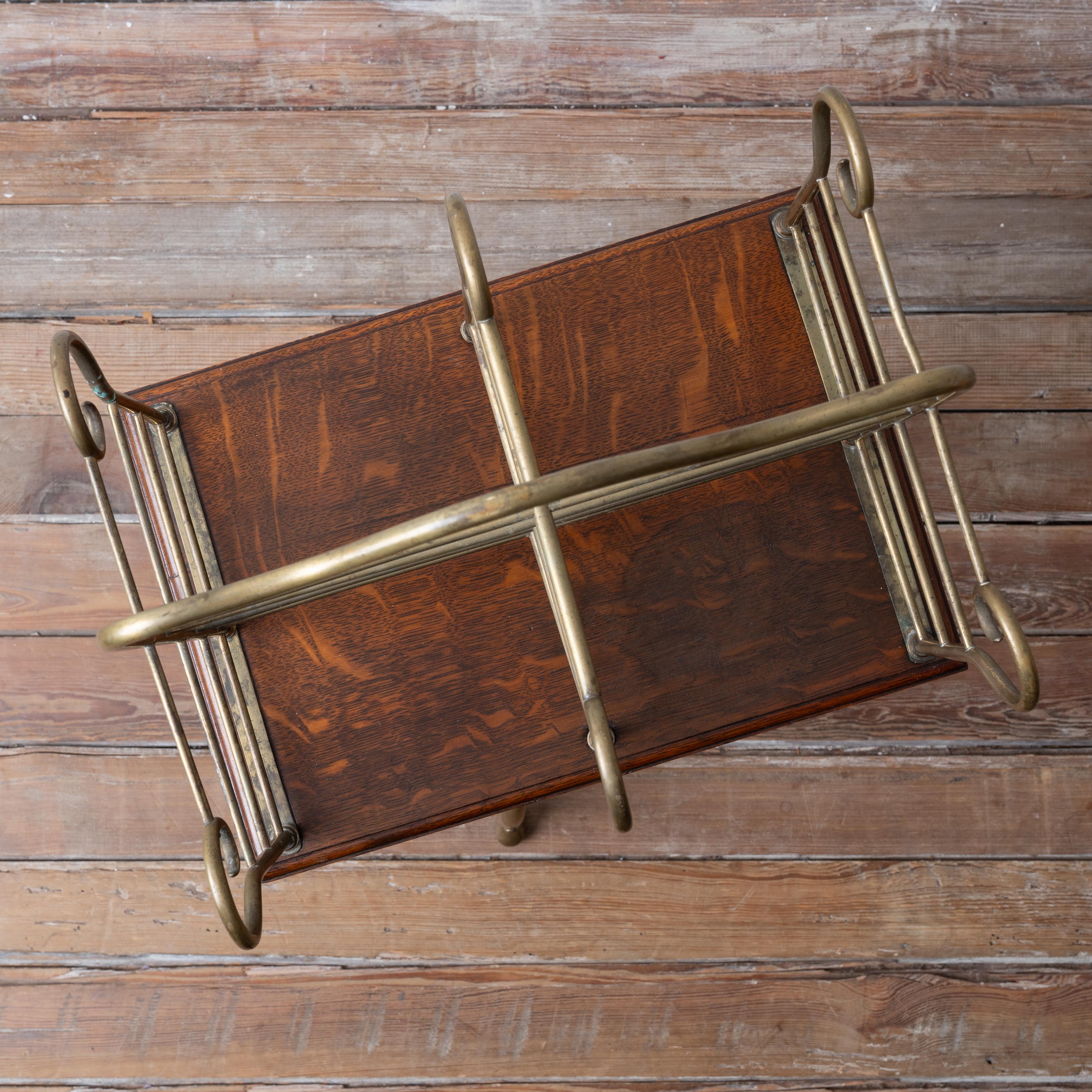 Leggio inglese in ottone e Oak, XIX secolo in vendita 2