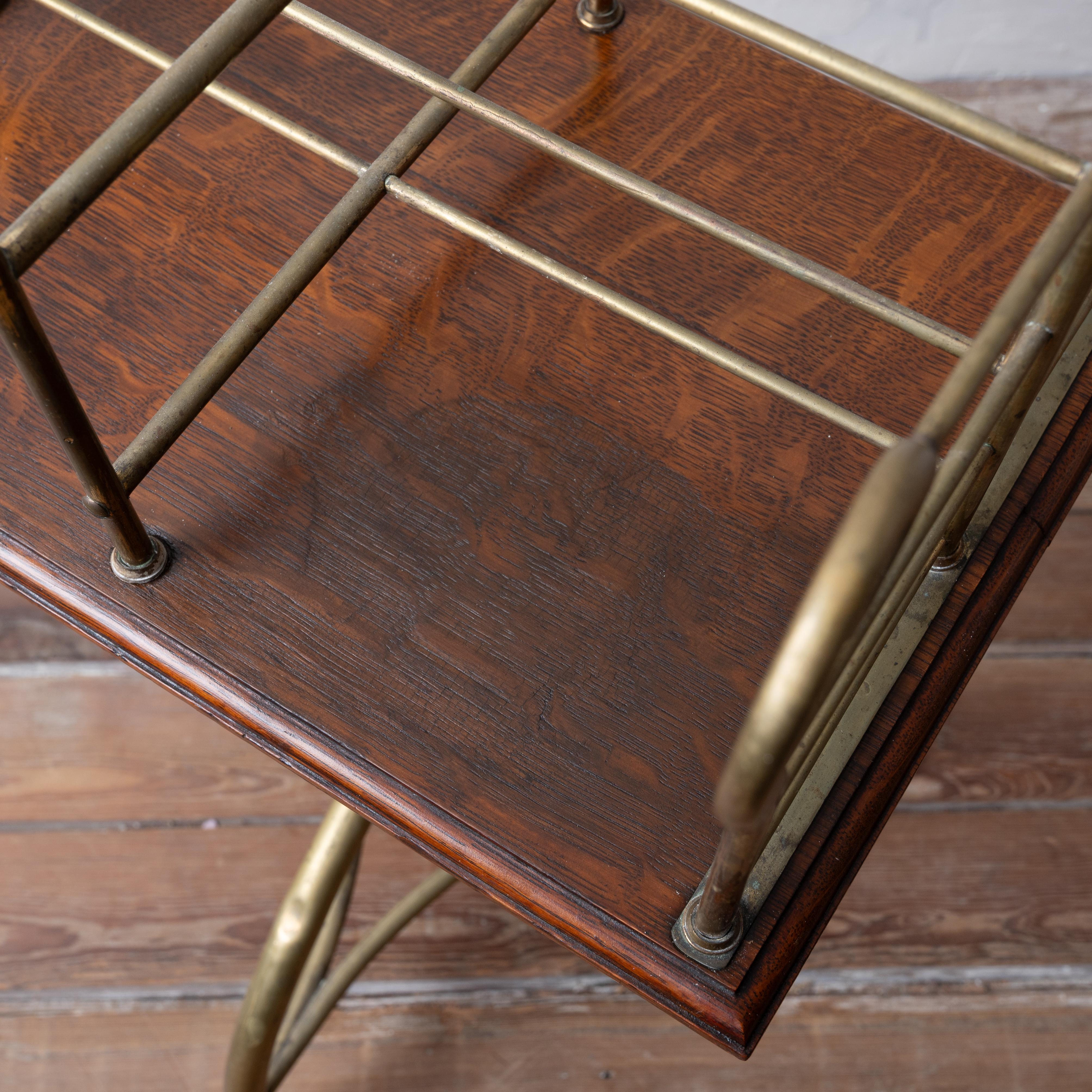 Leggio inglese in ottone e Oak, XIX secolo in vendita 3