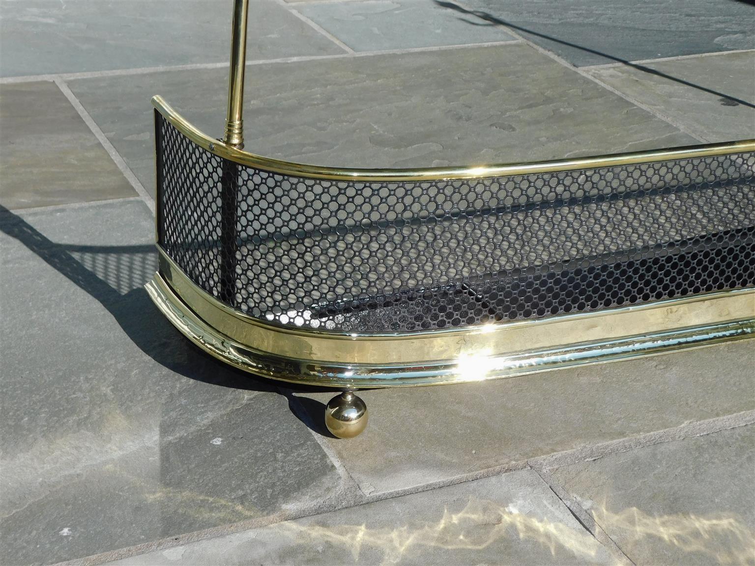 English Brass and Polished Steel Pierced Gallery Fire Place Fender, Circa 1810 For Sale 1