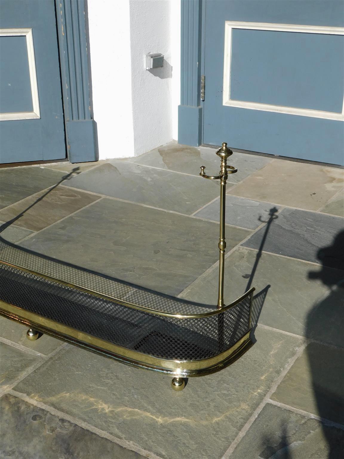 English Brass and Polished Steel Pierced Gallery Fire Place Fender, Circa 1810 For Sale 3