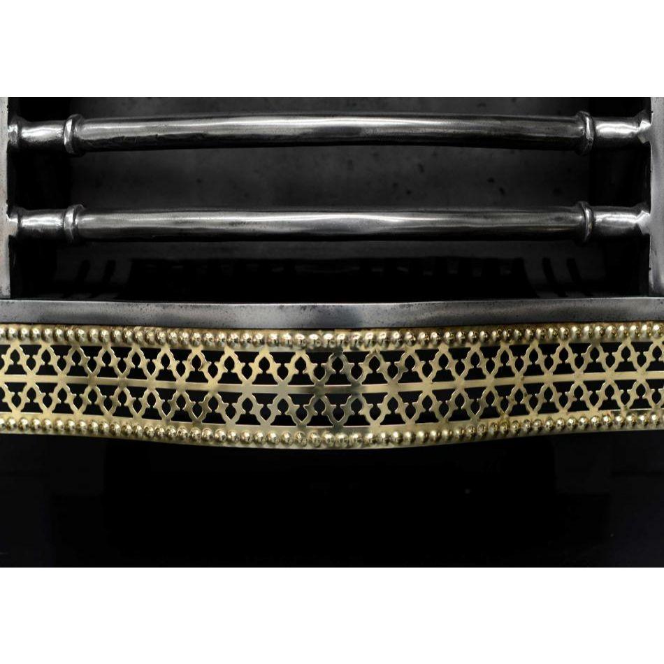 Grille de cheminée anglaise en laiton et acier, 20e siècle Bon état - En vente à London, GB