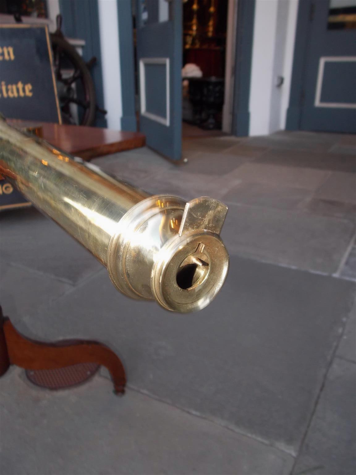English Brass and Wood Barrel Nautical Spyglass James Chapman, London Circa 1850 In Excellent Condition For Sale In Hollywood, SC