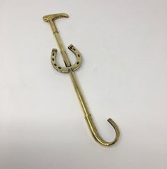 English Brass Boot Pull Hook mit Hufeisen