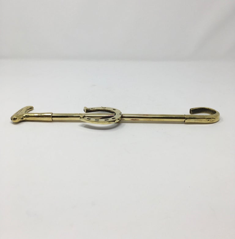 English Brass Boot Pull Hook with Horseshoe For Sale at 1stDibs