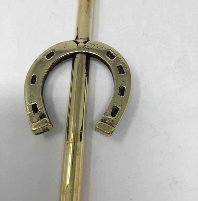 English Brass Boot Pull Hook with Horseshoe For Sale at 1stDibs