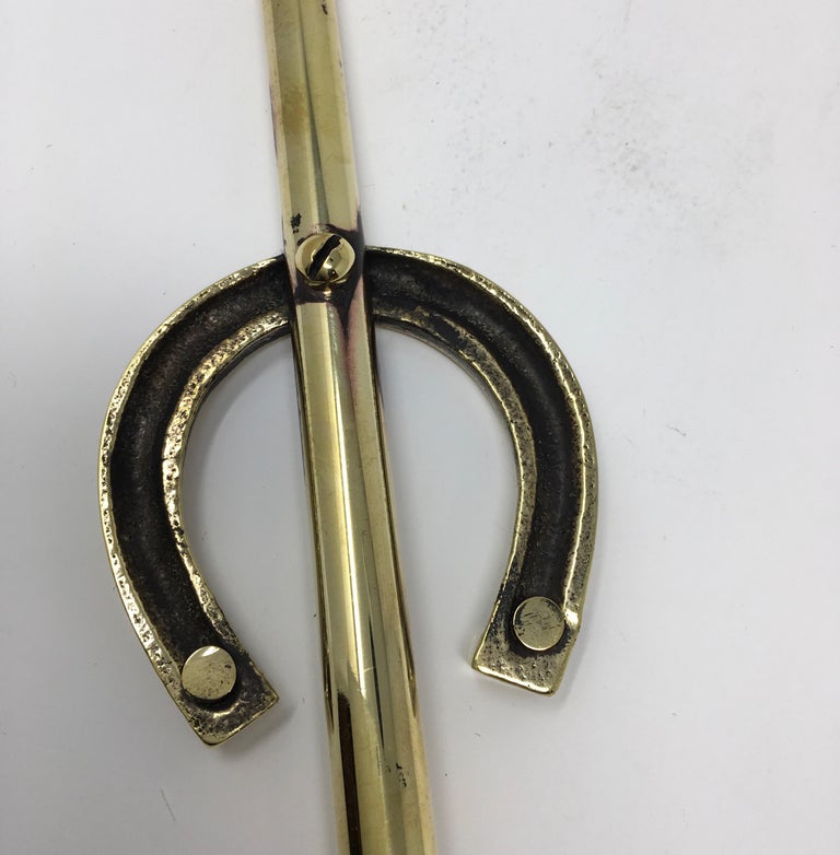 English Brass Boot Pull Hook with Horseshoe For Sale at 1stDibs