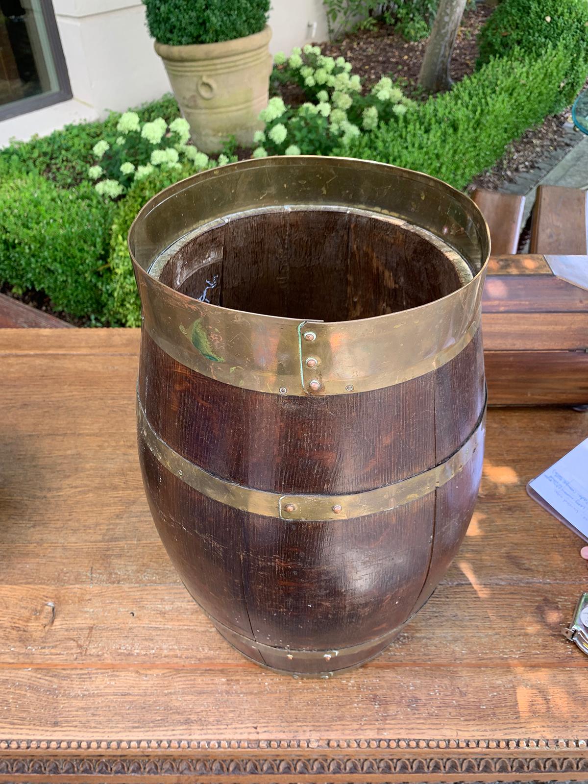 English Brass Bound Barrel, circa 1880 In Good Condition In Atlanta, GA