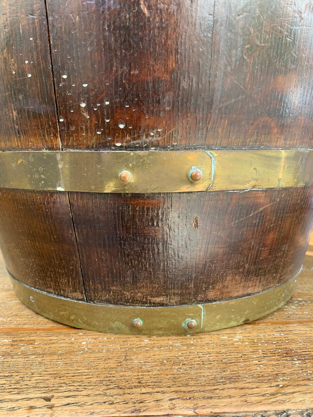 English Brass Bound Barrel, circa 1880 2