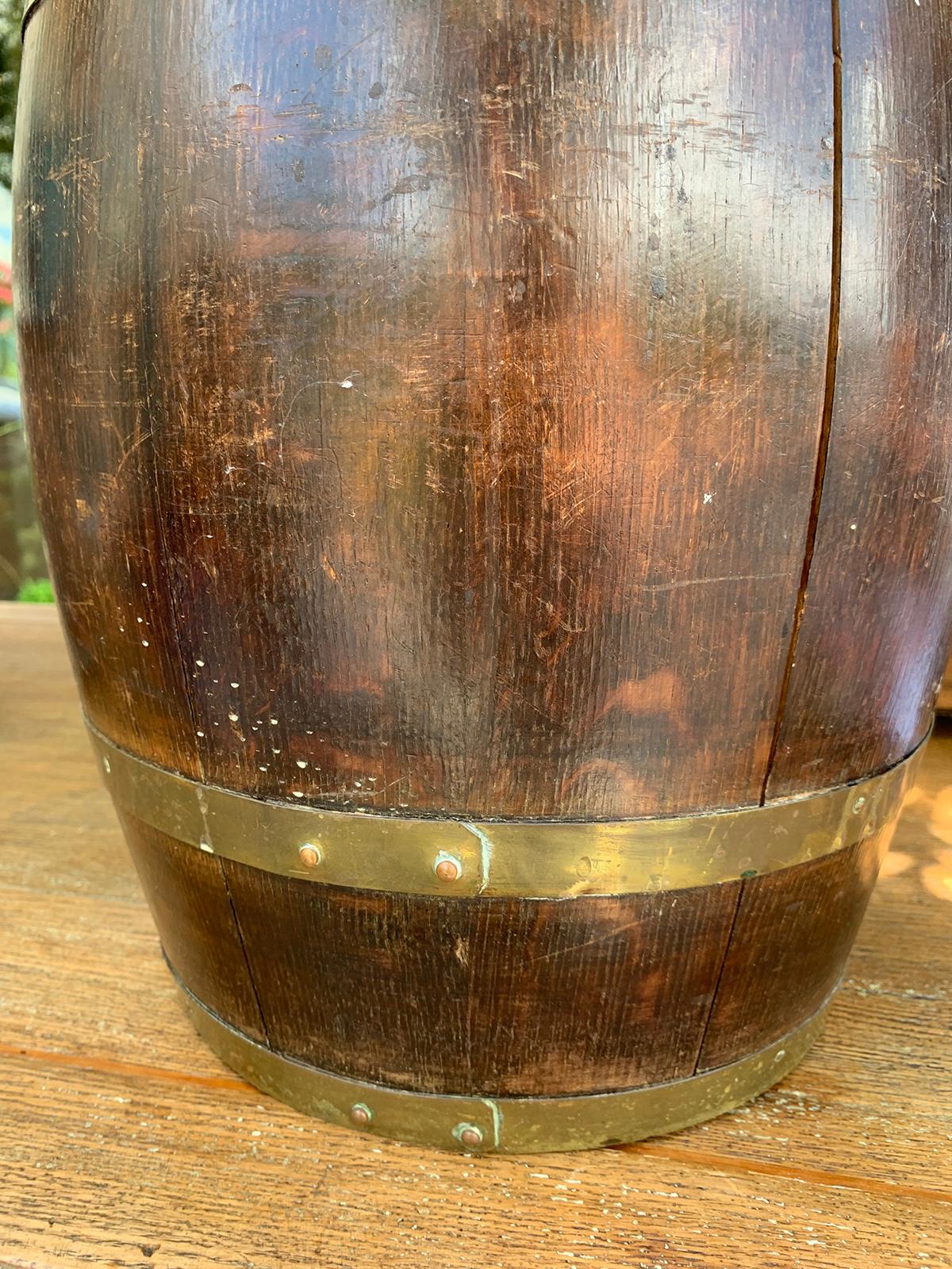 English Brass Bound Barrel, circa 1880 3