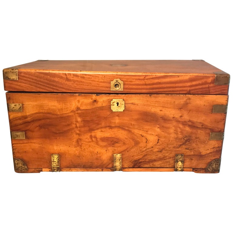 English Brass Bound Camphor Box, circa 1880 For Sale at
