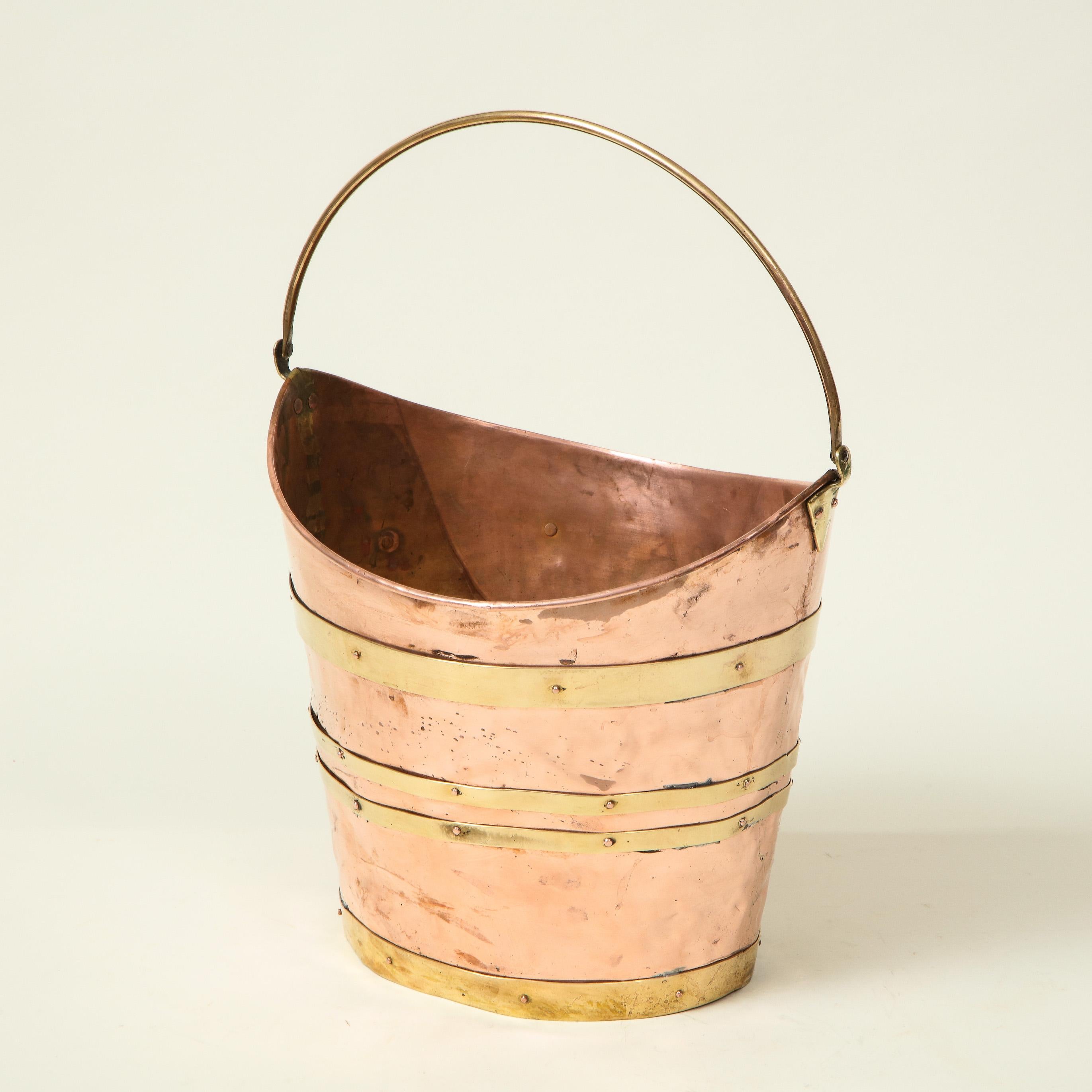English Brass-Bound Copper Bucket 3