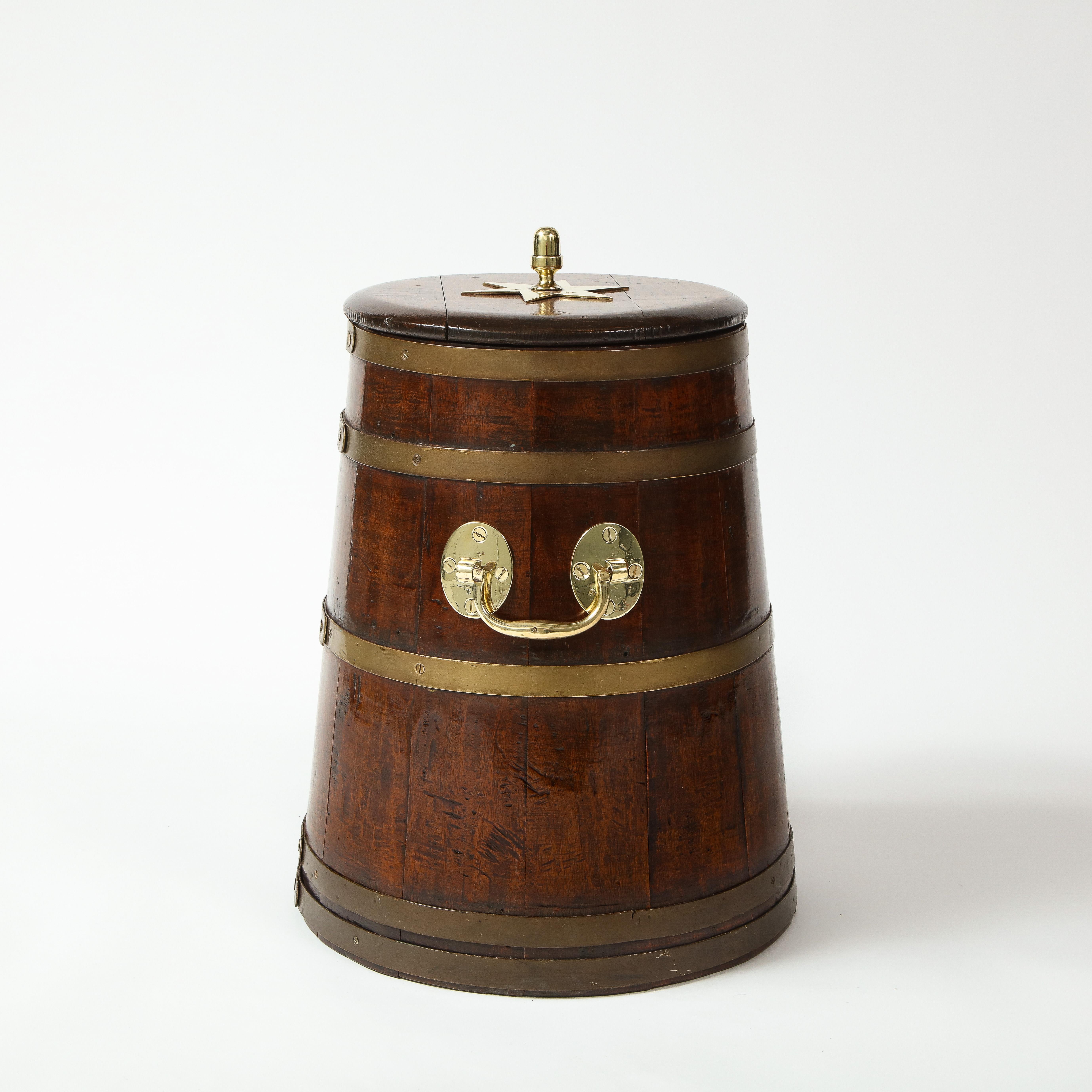 19th Century English Brass-Bound Mahogany Barrel For Sale