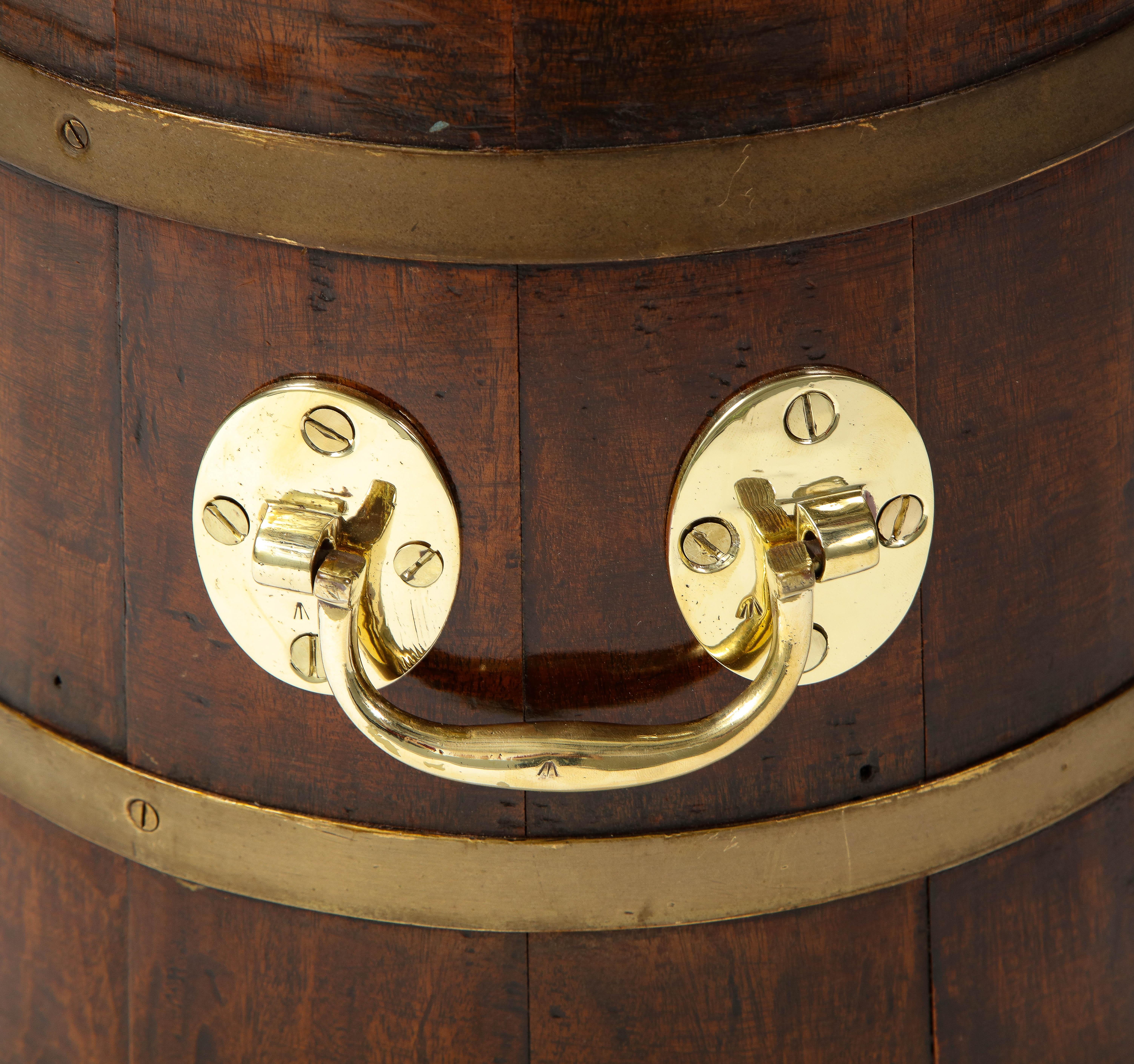 English Brass-Bound Mahogany Barrel For Sale 1