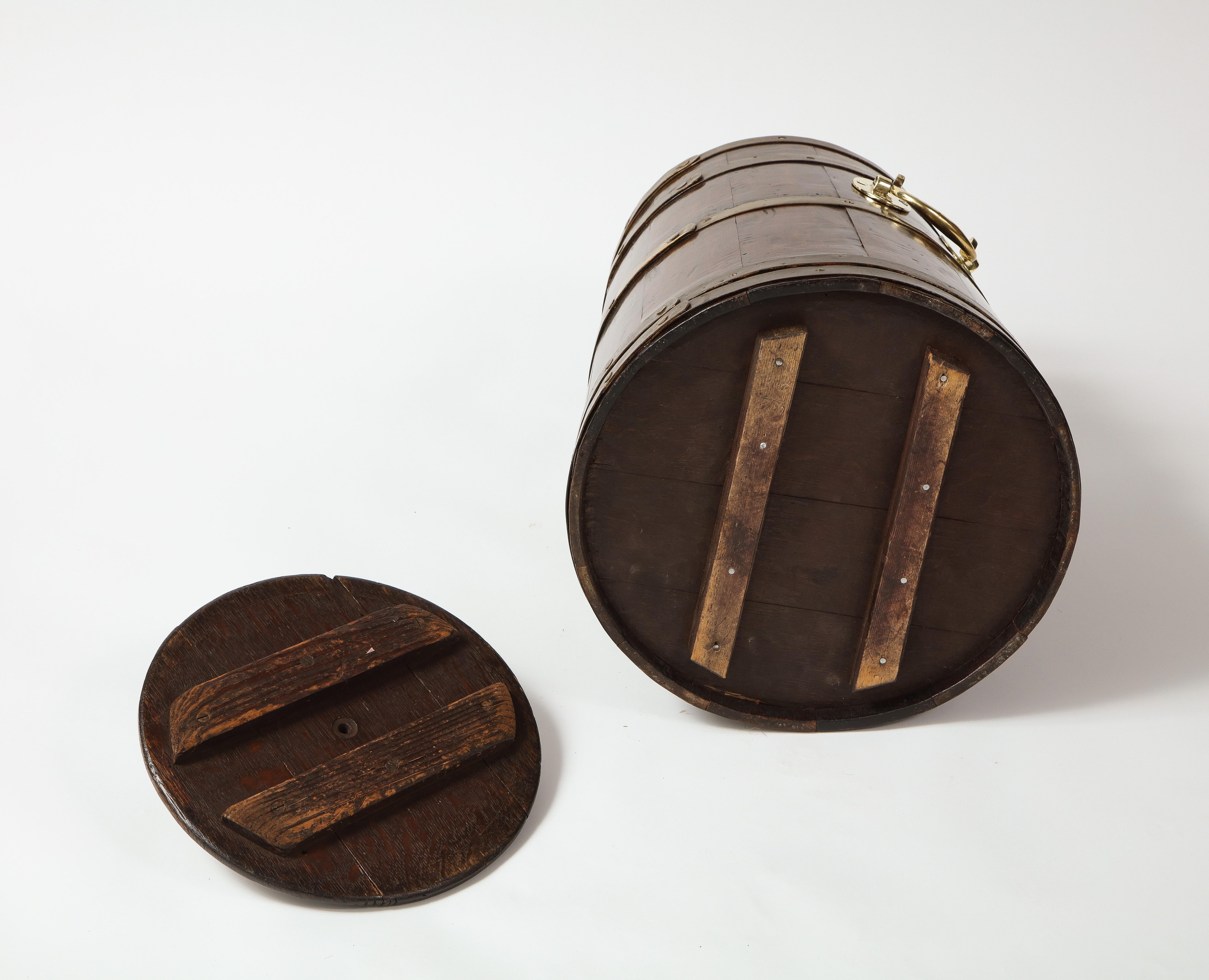 English Brass-Bound Mahogany Barrel For Sale 3