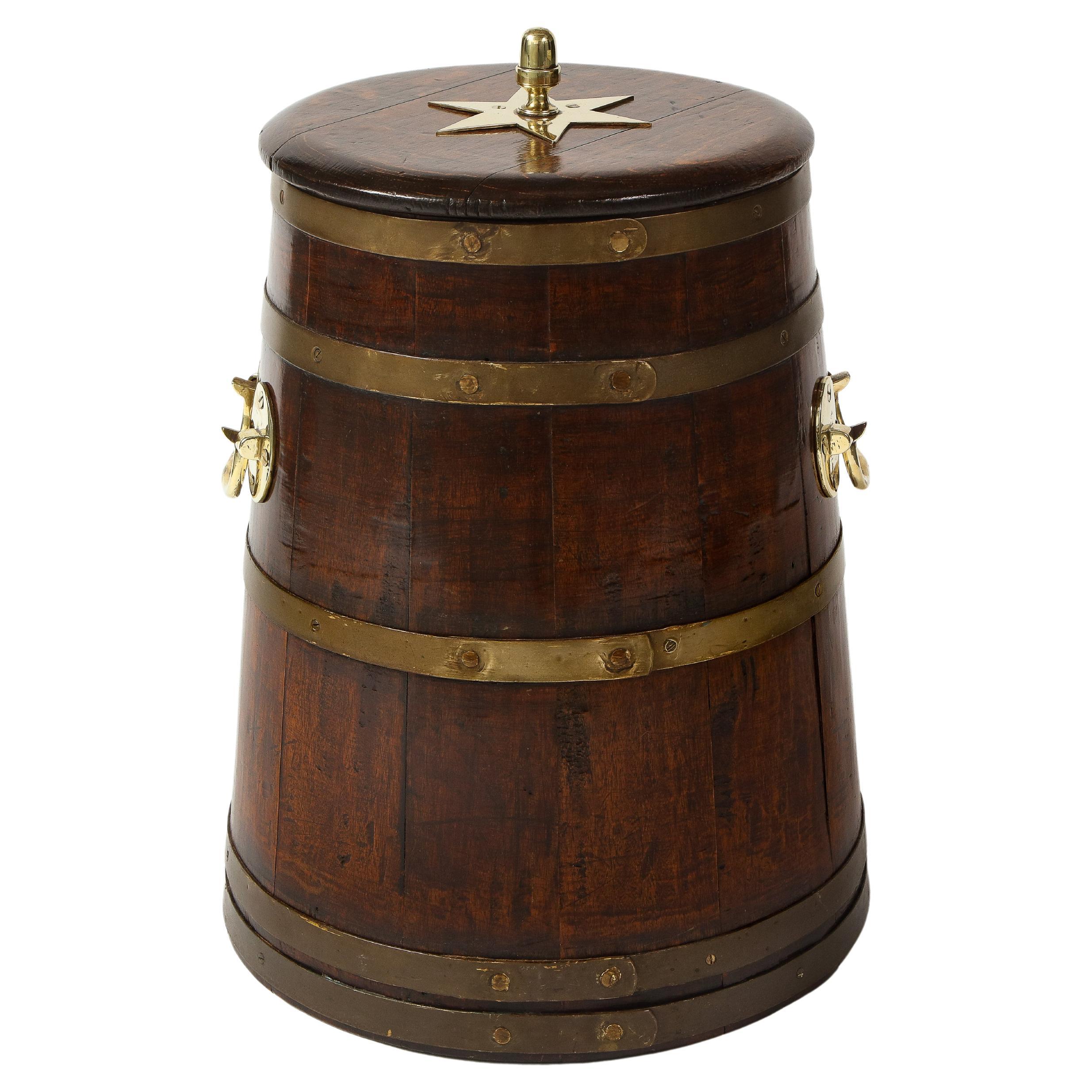 English Brass-Bound Mahogany Barrel For Sale