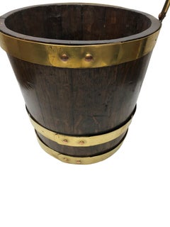 English Brass Bound Oak Peat Bucket