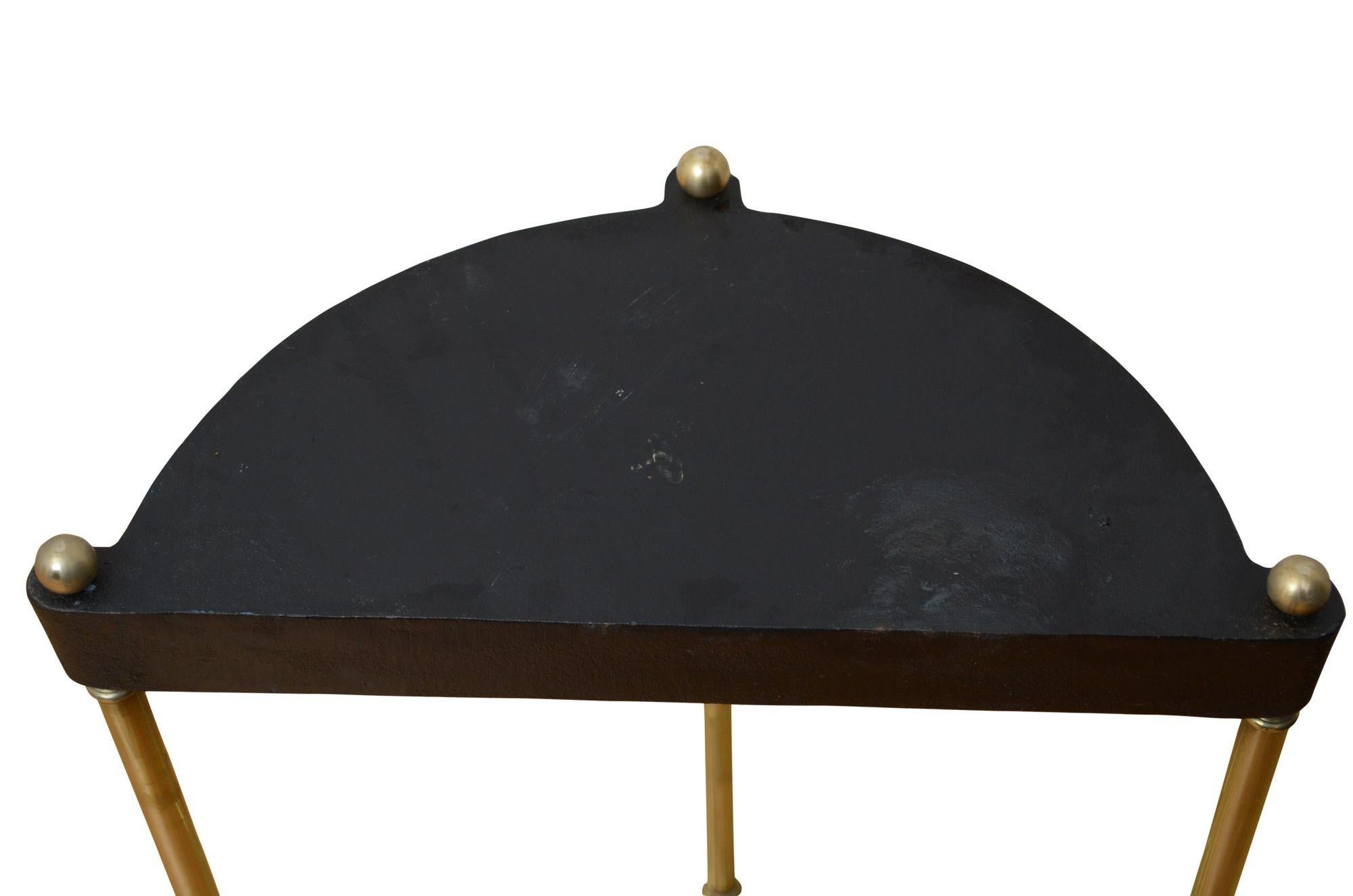 English Brass Demi Lune Umbrella Stand For Sale 3