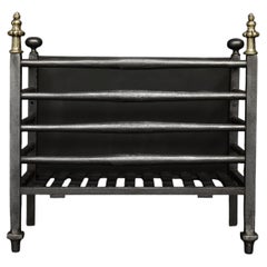English Brass Firegrate, Linear Form, Modern Style, Late 19th Century