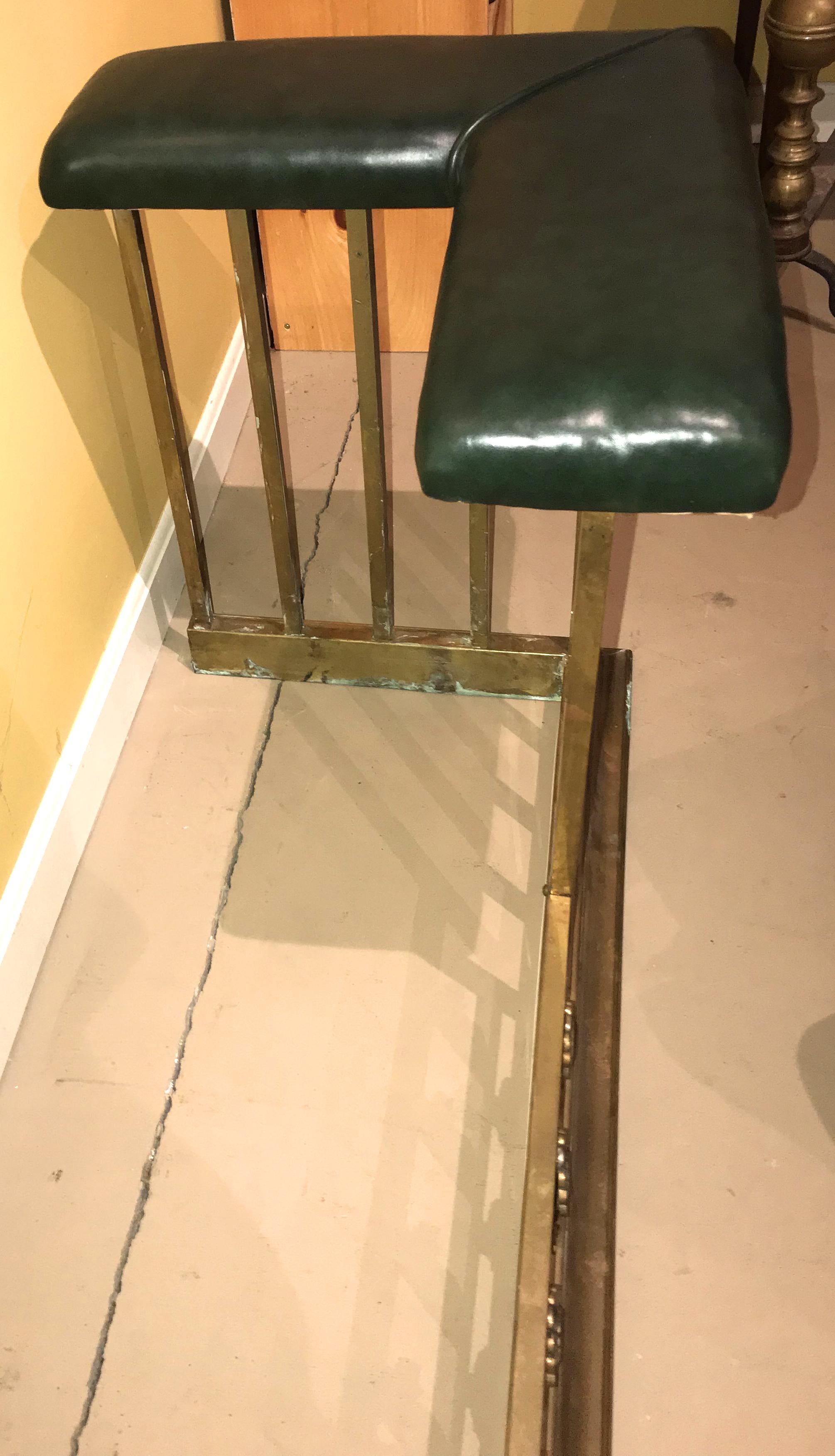 19th Century English Brass Fireplace Club Fender or Bench