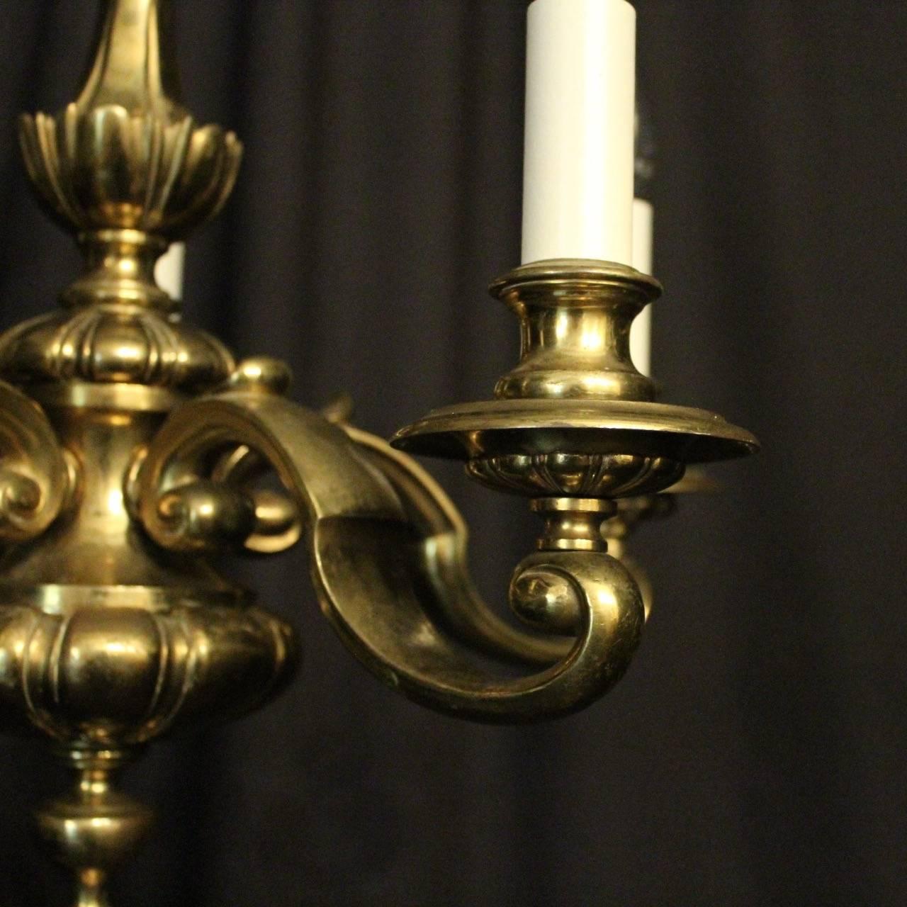 English Brass Five-Light Antique Chandelier 2