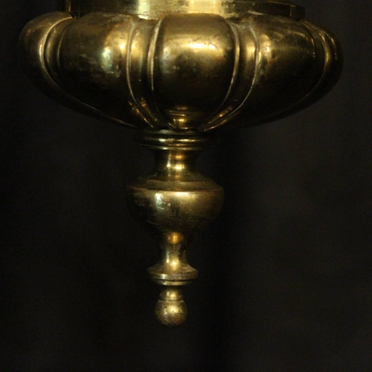 English Brass Five-Light Antique Chandelier 4