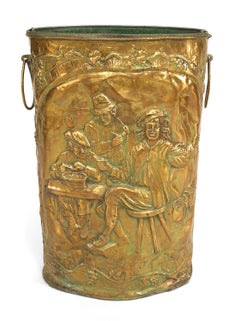 English Brass Hammered Umbrella Stand