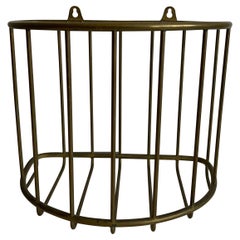 English Brass Hanging Mail Basket Letter Holder