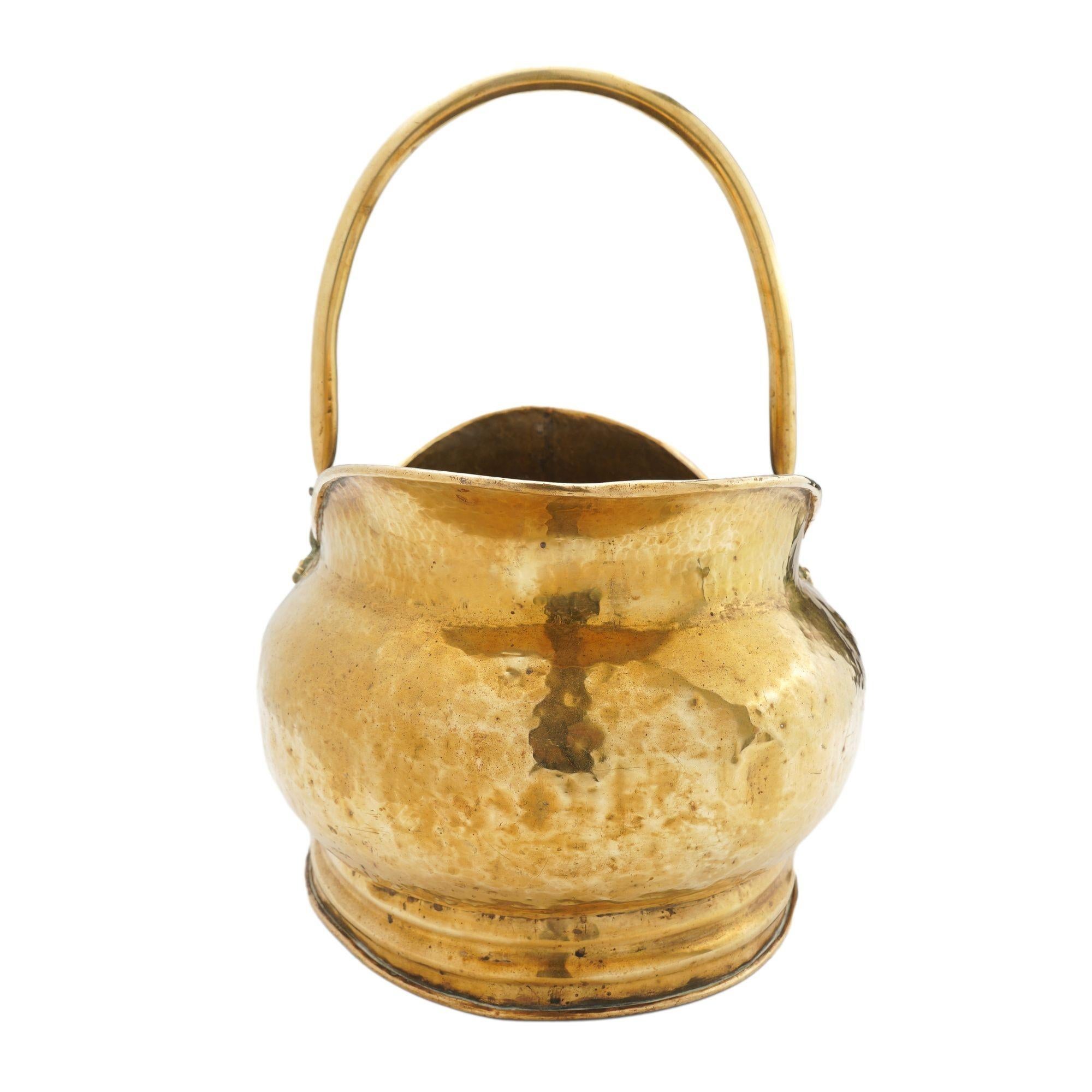 English brass helmet form coal hod, 1800's For Sale 5