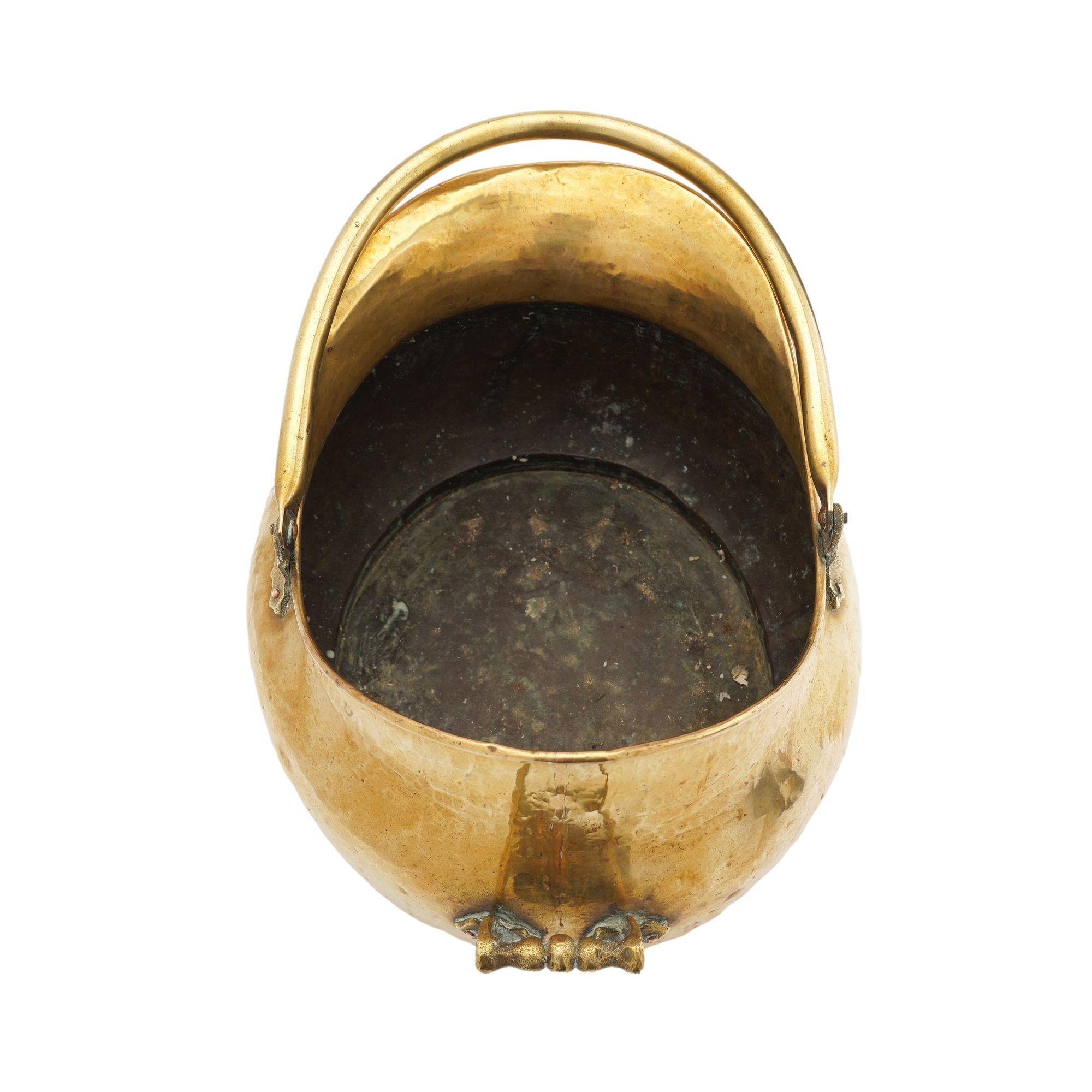 English brass helmet form coal hod, 1800's For Sale 6