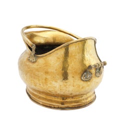 English brass helmet form coal hod, 1800's