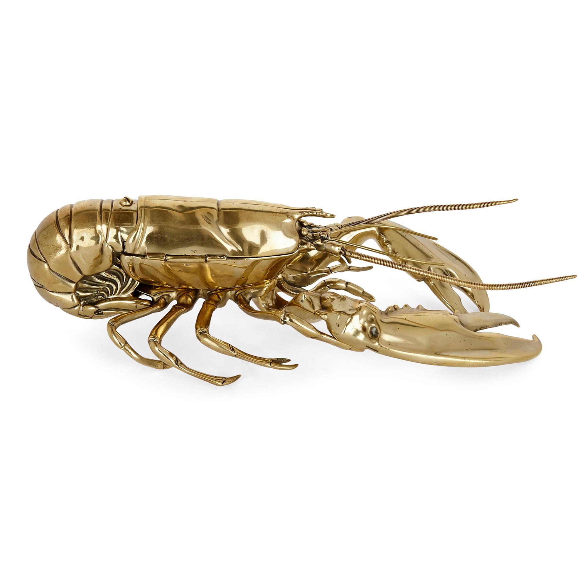 vintage brass lobster