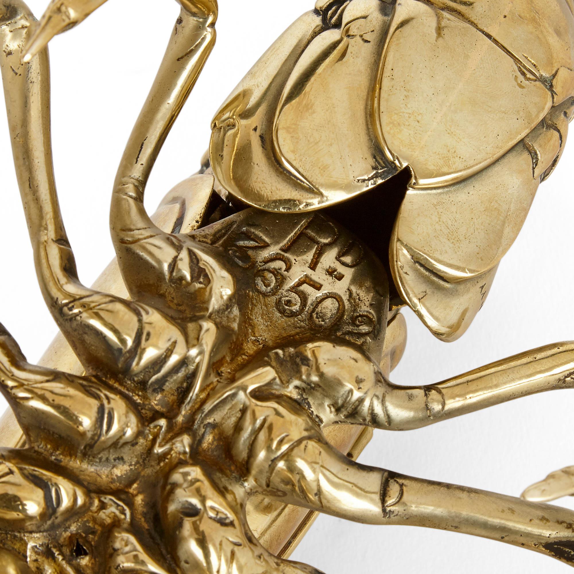Victorian English Brass Inkstand in the Form of a Lobster For Sale