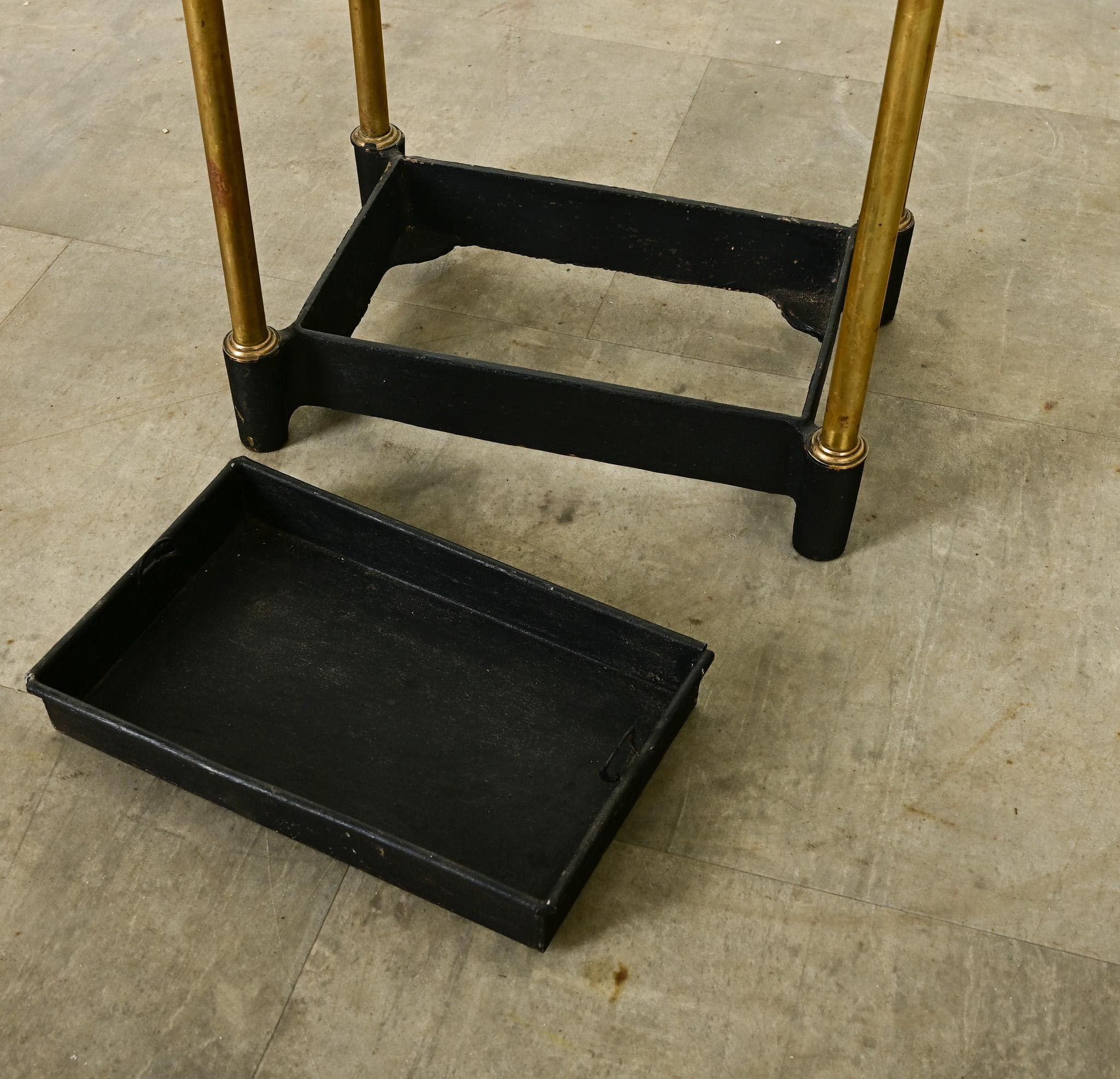 English Brass & Iron Umbrella Holder In Good Condition In Baton Rouge, LA