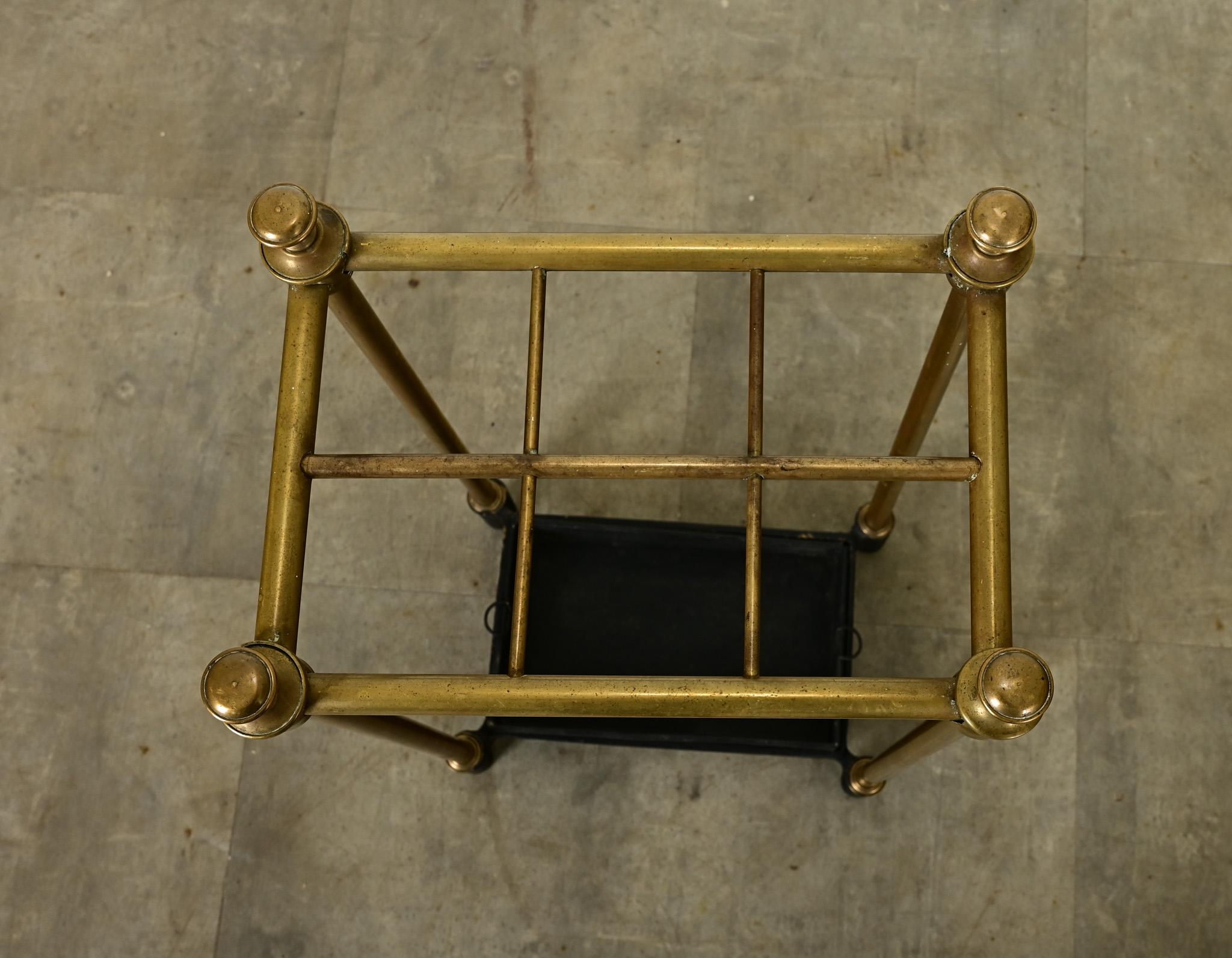 20th Century English Brass & Iron Umbrella Holder