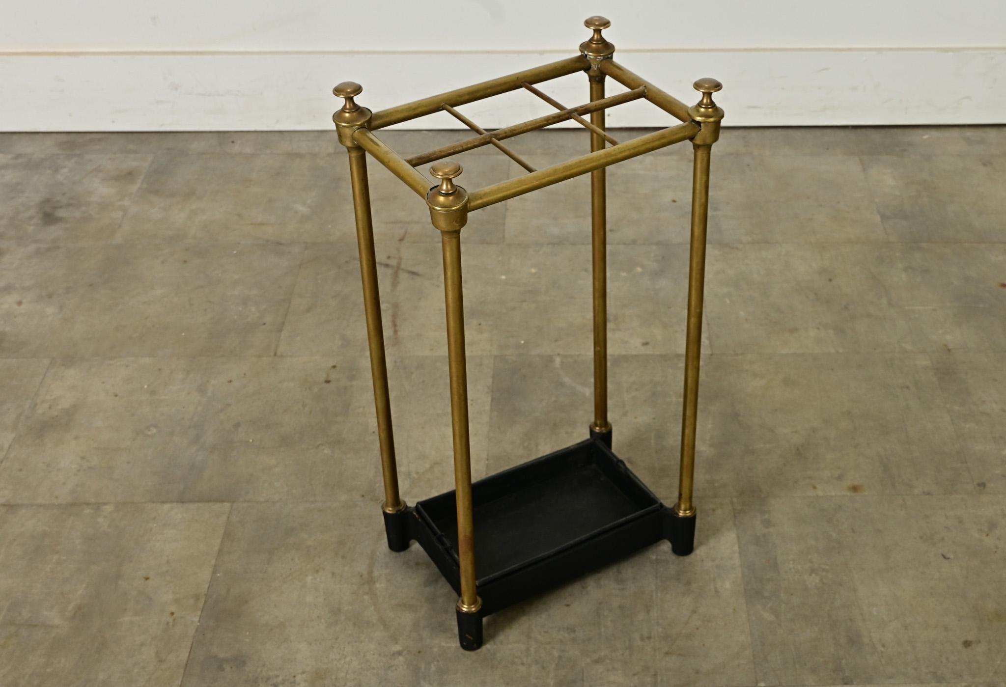 English Brass & Iron Umbrella Holder 2
