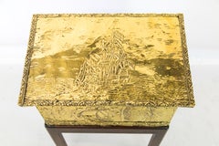 English Brass Kindling Box on Stand