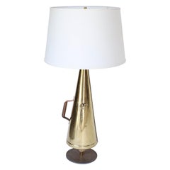 English Brass Megaphone Table Lamp